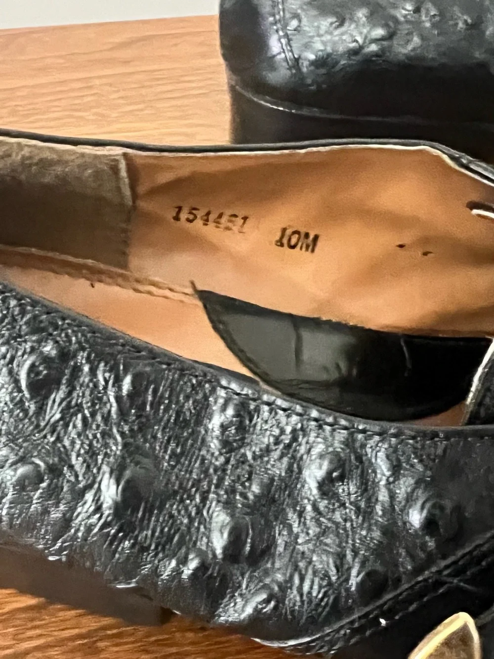 Giorgio Brutini Black Leather Slip-On Loafers with Gold Accent